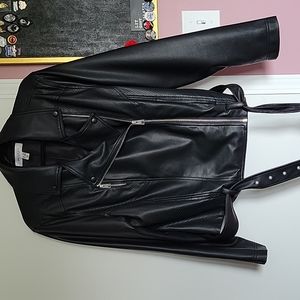 Addition Elle Faux Leather Jacket, 1X (18), Black